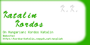 katalin kordos business card